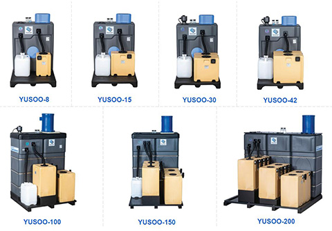 環(huán)保型空壓系統廢油處理設備YUSOO-8這個(gè)系列的全家福